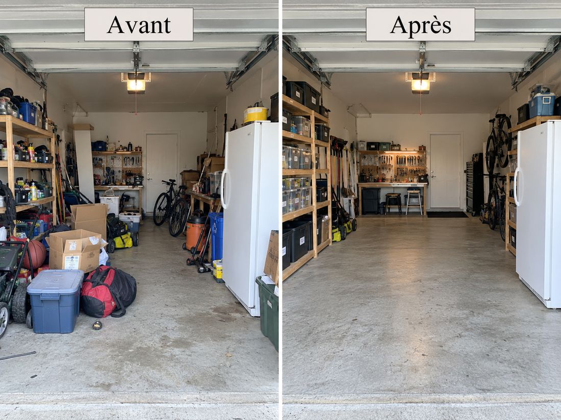 Avant/après : désencombrement d'un garage